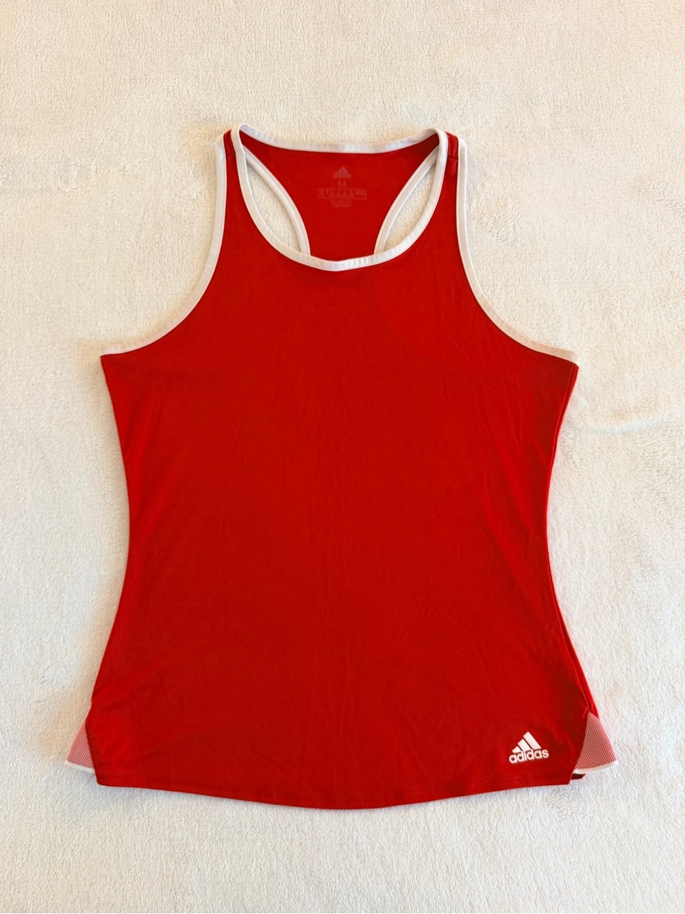 adidas Red Racerback Tank with White Trim